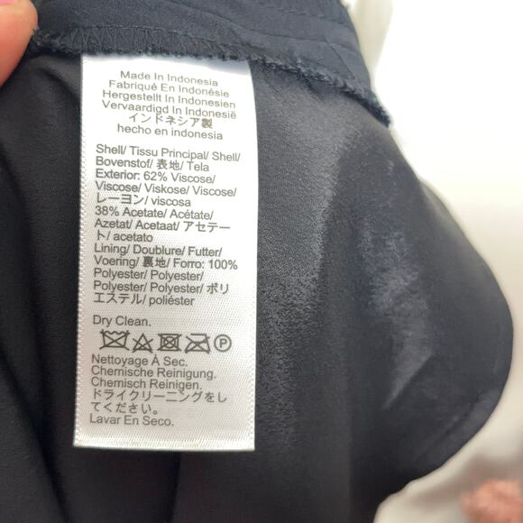 J. CREW Button Front Crepe Shirt Dress Ivory Black {OO18} - Picture 8 of 9